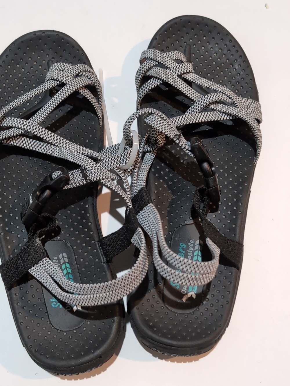 Skechers Black & Gray Strappy Outdoor Sandals